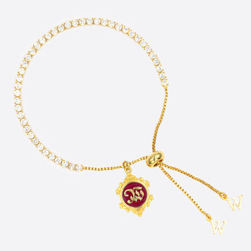 WYN Vintage Design Color Bracelet - Love - Dark Burgundy
