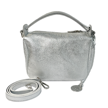 Marco Masi Milano - Stylish Small Leather Tote Bag – Glacier Silver